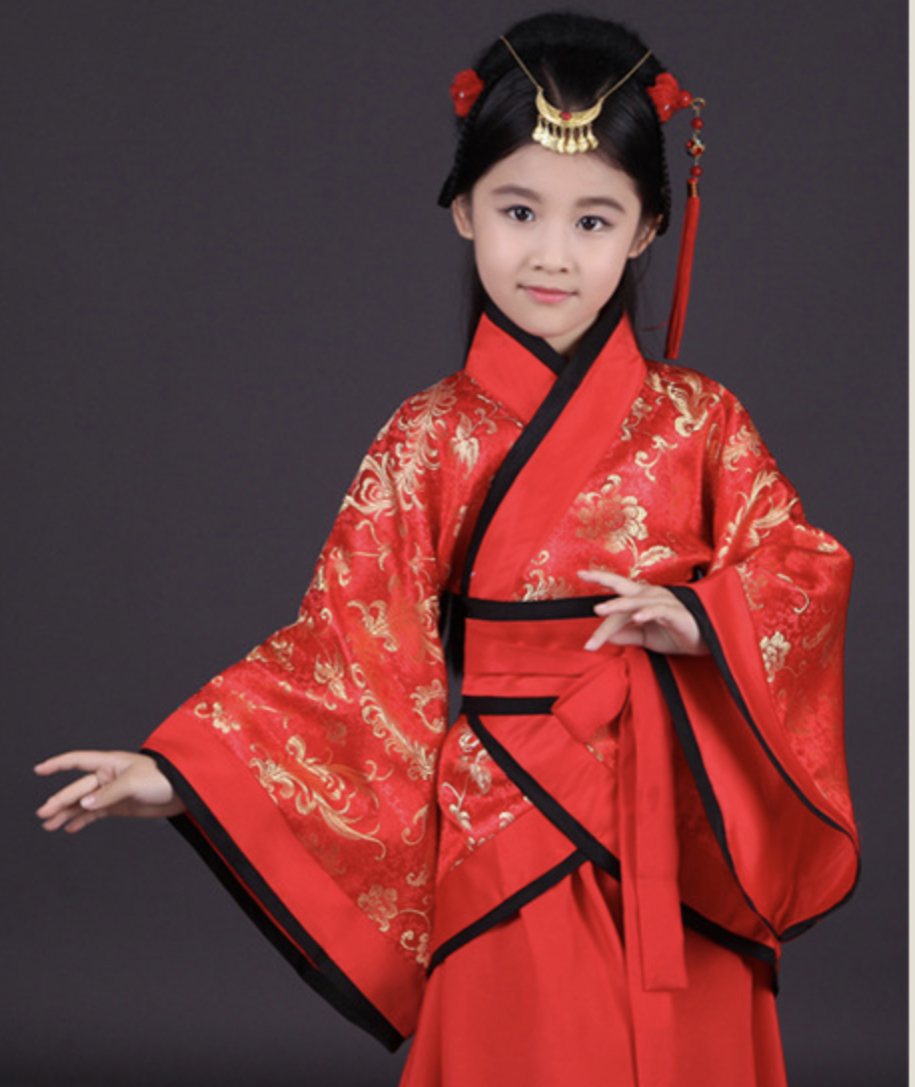 ชุดจีน กี่เพ้า ตรุษจีนโบราณ สีแดง-ดำ