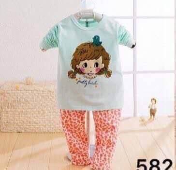 พร้อมส่ง ชุดนอนเด็ก ลายการ์ตูน ชาย/หญิง ชุดนอนขายาว