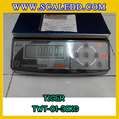 เครื่องชั่งน้ำหนักดิจิตอลตั้งโต๊ะ พิกัด30กิโลกรัม ความละเอียด1g ยี่ห้อ TIGER รุ่น TWT (เครื่องชั่งผ่านตรวจรับรองจากสำนักชั่งตวงวัด)