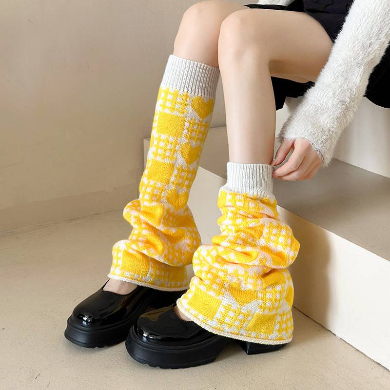 ถุงเท้า Y2K แบบยาว ปลอกขา สไตล์เกาหลีแบบไม่สวมเท้า ใส่แบบยาวหรือแบบย่น เด็กโต - ผู้ใหญ่