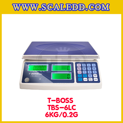 เครื่องชั่งนับจำนวน6กิโลกรัม เครื่องชั่งน้ำหนัก6kg เครื่องชั่งนับชิ้นงาน6kg ตาชั่งนับจำนวน6kg พิกัดน้ำหนัก 6kg ความละเอียด 0.2กรัม ยี่ห้อ T-BOSS รุ่น TBS-CC (เครื่องชั่งผ่านตรวจรับรองจากสำนักชั่งตวงวัด)