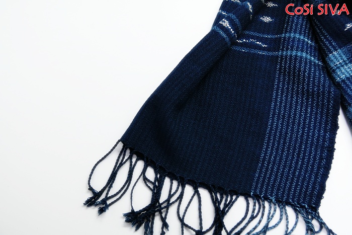ผ้าพันคอผ้าฝ้ายย้อมคราม(Scarf - cotton dyeindigo