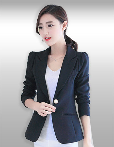 เสื้อสูทผู้หญิงแขนยาวสีดำแบบเรียบหรู มี 5 ไซส รหัส1632