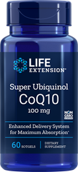 Life Extension, Super Ubiquinol CoQ10, 100 mg, 60 Softgels (ดูดซึมได้ดีกว่า CoQ10) ช่วยชะลอการเสื่อมสภาพของเซลล์ผิว เพิ่มพลังงานให้กับเซลล์ ช่วยให้ร่างกายกระฉับกระเฉง