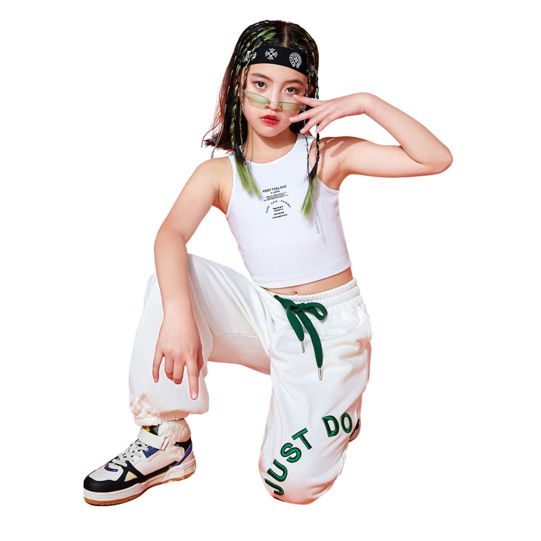 พร้อมส่ง เฉพาะเสื้อกล้ามสีขาว ***ชุดเต้น ชุดแดนซ์ เสื้อกล้าม