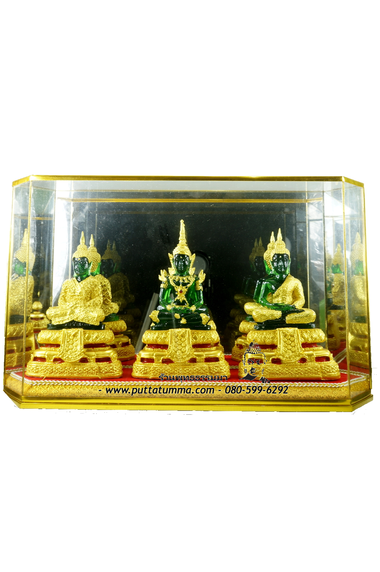 พระแก้วมรกต ขนาด 3 นิ้ว สูง 7 นิ้ว ครบชุดพร้อมตู้ขนาด 14x5x9.5 นิ้ว