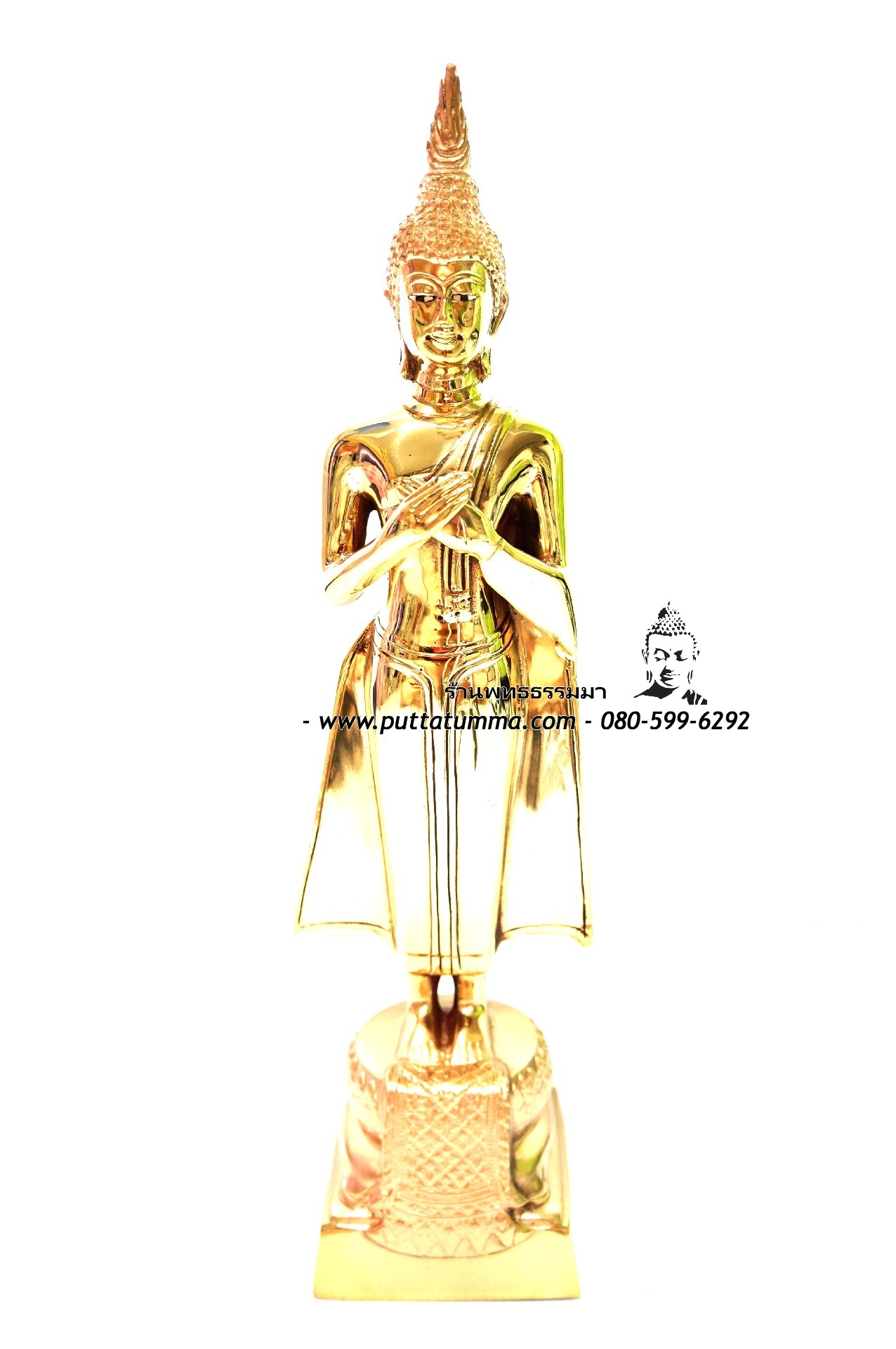 พระประจำวันศุกร์ เนื้อโลหะ ขัดเงา ขนาด 5 นิ้ว สูง 14.5 นิ้ว