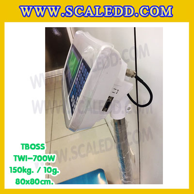 เครื่องชั่งน้ำหนัก150กิโลกรัม เครื่องชั่งน้ำหนัก150kg เครื่องชั่งดิจิตอล150kg เครื่องชั่งตั้งพื้น ตาชั่ง150kg ความละเอียด 10g ขนาดแท่นชั่ง80*80cm ยี่ห้อ TBOSS รุ่น TWI-700W (เครื่องชั่งผ่านตรวจรับรองจากสำนักชั่งตวงวัด)