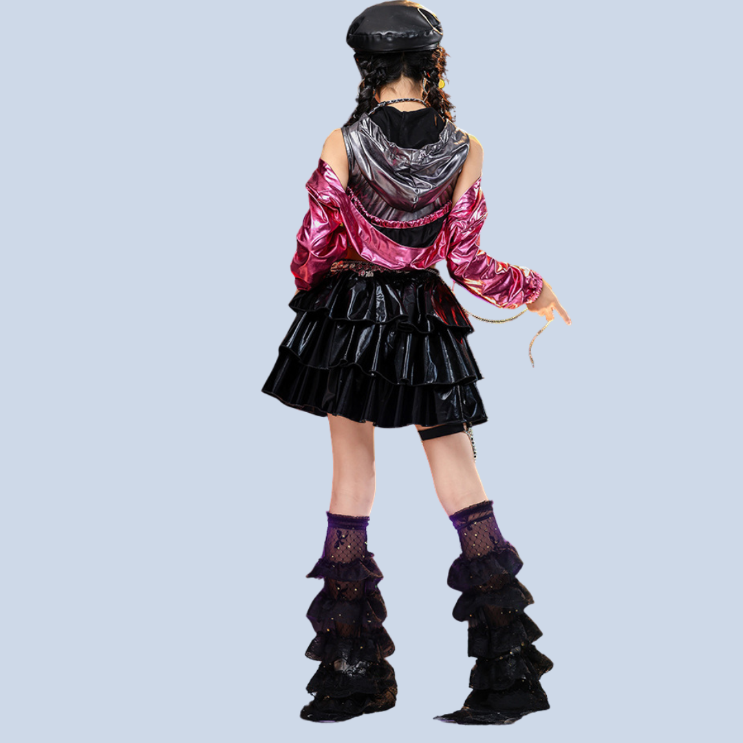 friendly4kid ชุดเต้น HipHop Kidsเสื้อ+กางเกงหางปลา jazz dance kids