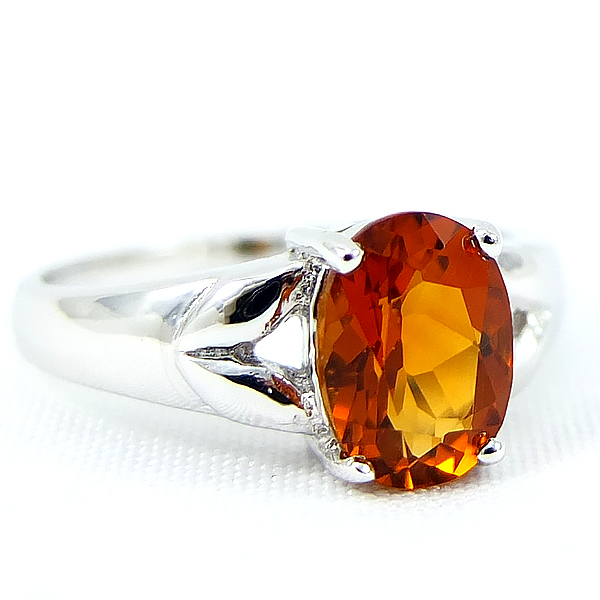 แหวนเงินแท้ราคาถูกชุบทองคำขาว ซิทรินแท้ 1.25 กะรัต งานประณีตสวยงาม สั่งผลิตค่ะ