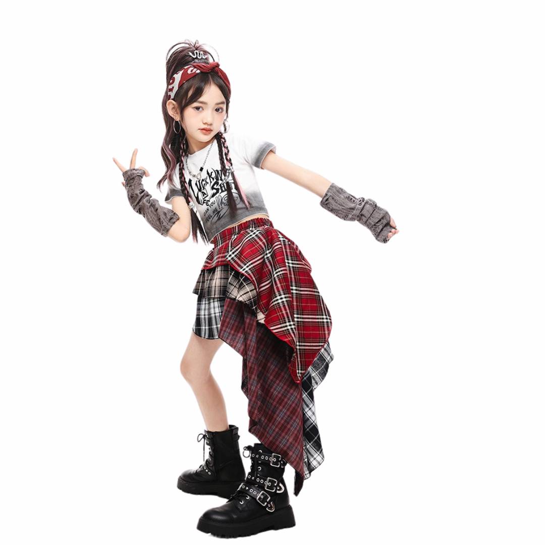 พร้อมส่ง ชุดเต้นเด็กผู้หญิง เซ็ต ลายพลาง