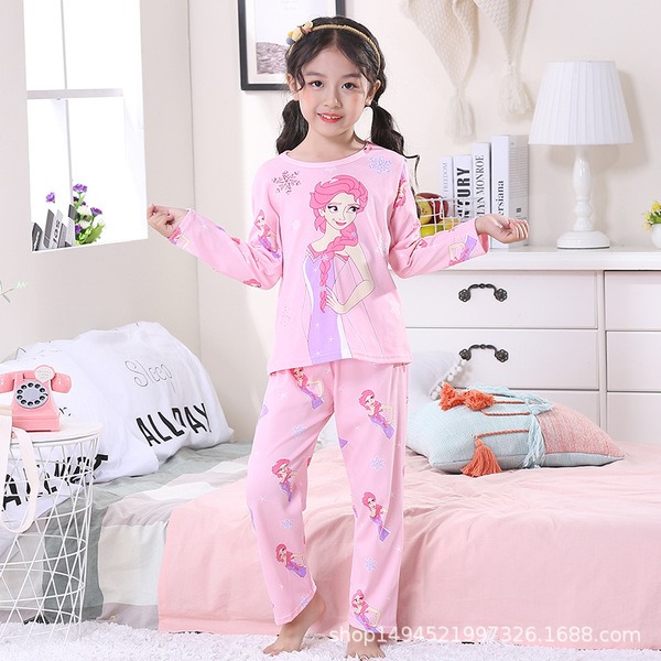พร้อมส่ง ชุดนอนแขนยาว+กางเกง โฟเซ่น สีชมพู