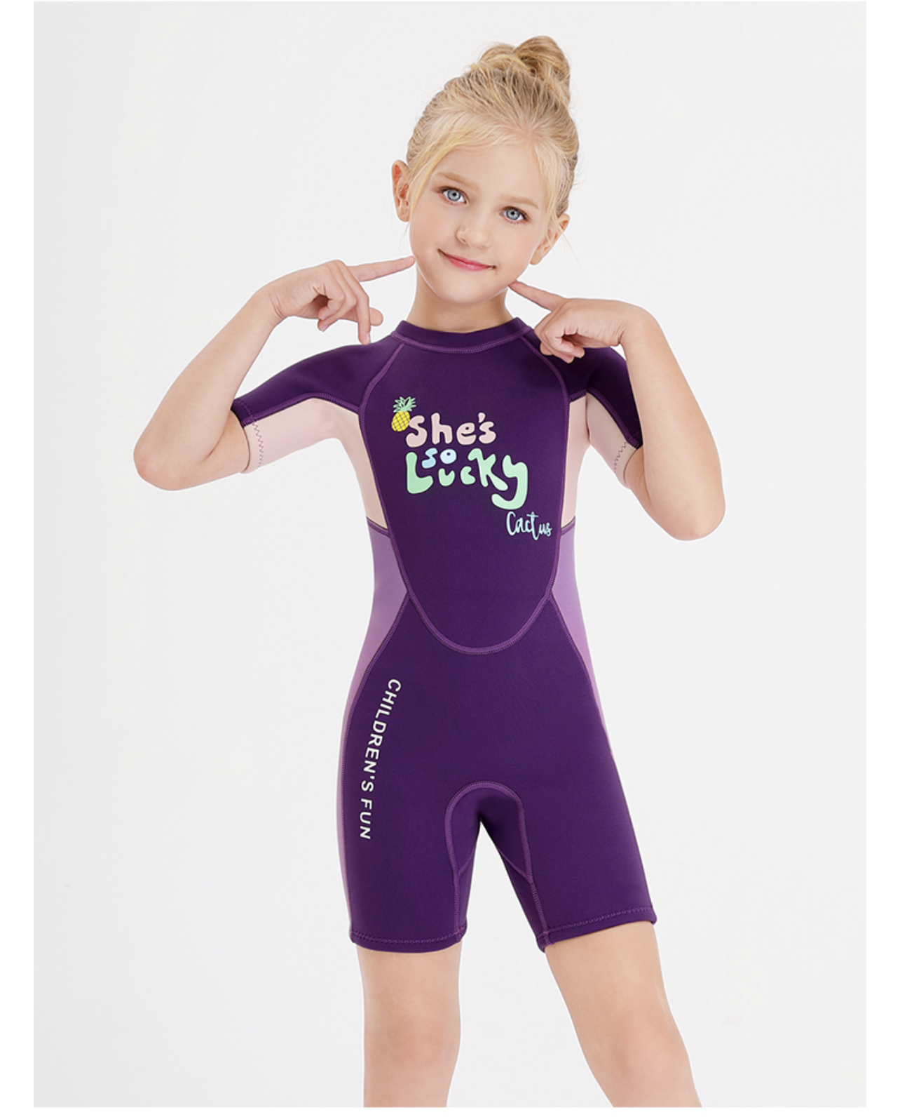 F-ชุดว่ายน้ำเด็ก เก็บอุณหภูมิ แขนยาว ชุดดำนำ้ผู้หญิง