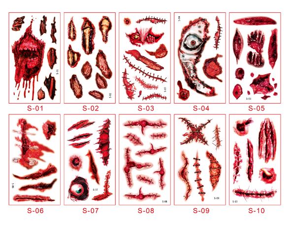สติกเกอร์ แทททู ฮาโลวีน โพนี่ เมอเมด มีให้เลือกแบบเรืองแสงกับไม่เรืองแสง