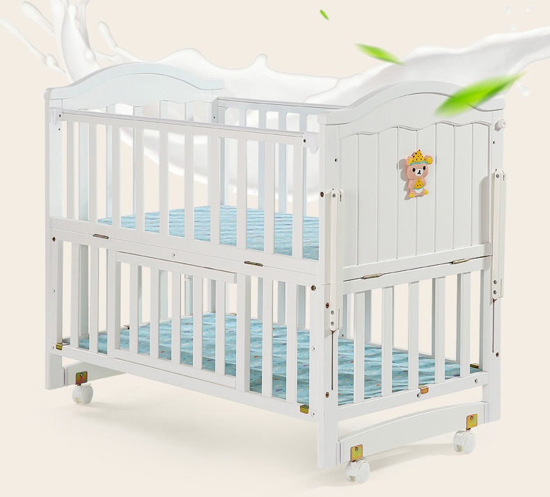 เตียงไม้สีขาวอเนกประสงค์ ปรับเป็นเปลไกว ปรับเป็นโต๊ะได้ TP21055 (WW1)