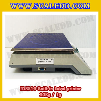 เครื่องชั่งน้ำหนักดิจิตอล พิกัดน้ำหนัก 30kg Built-in Label printer ยี่ห้อ SDS รุ่น IDS816 ค่าละเอียด 1g