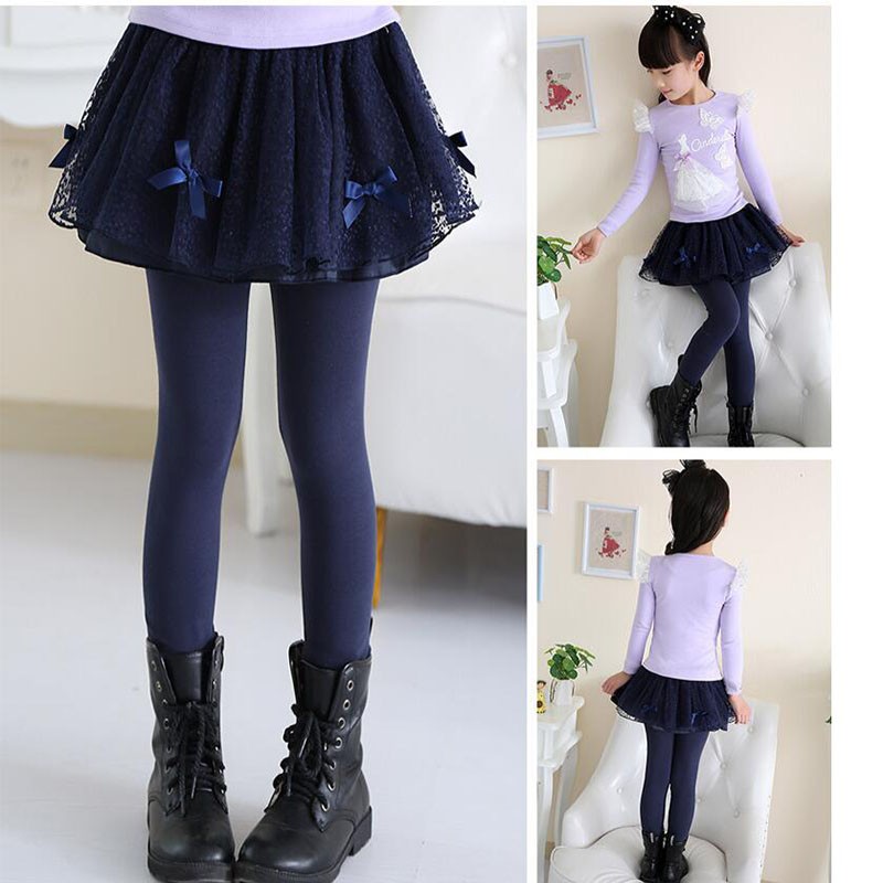 F-เลกกิ้งกระโปรง แต่งโบว์เล็ก