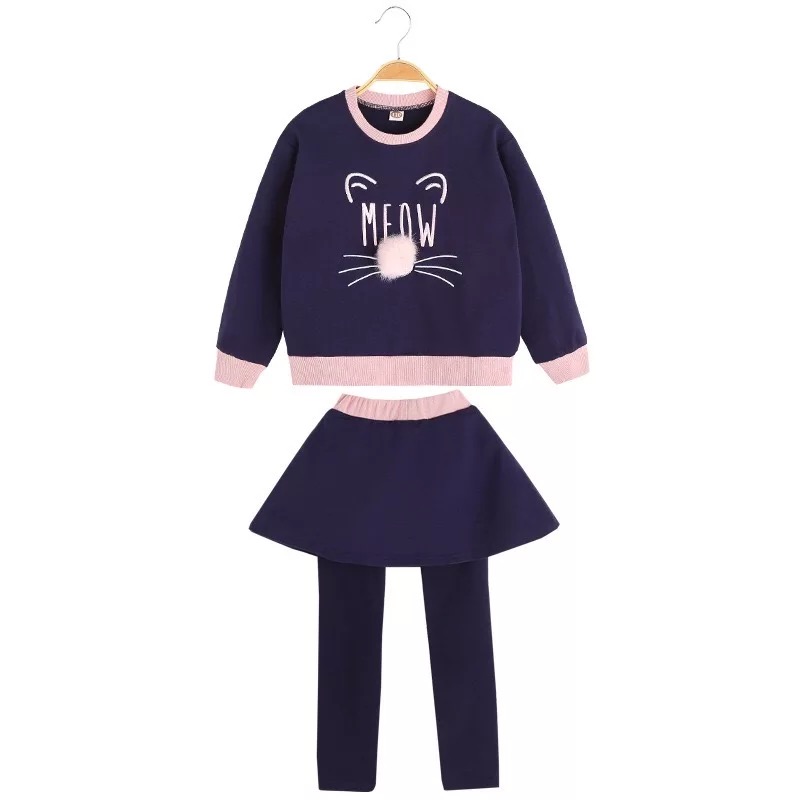 กันหนาว เซ็ตเสื้อกันหนาวแขนยาว+เลกกิ้งกระโปรง