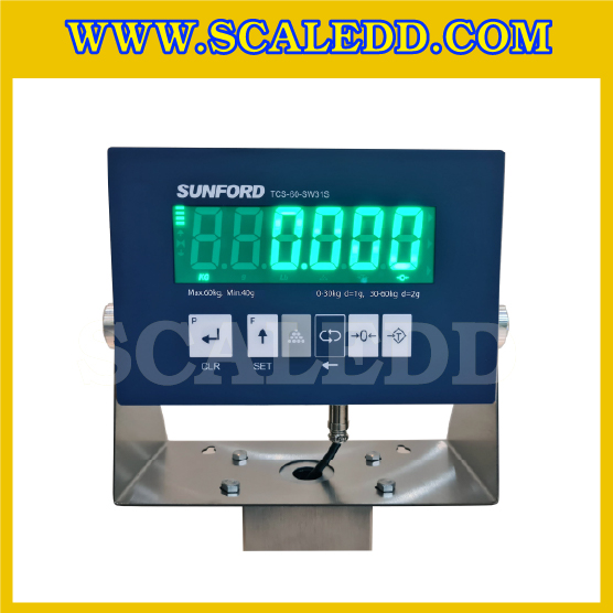 เครื่องชั่งน้ำหนัก สแตนเลส 60 กิโลกรัม ค่าละเอียด 2 กรัม ยี่ห้อ SUNFORD รุ่น TCS-60-SW31S เครื่องชั่งน้ำหนักดิจิตอล(กันน้ำ) แท่นชั่งขนาด30x40cm (รหัสตัวแทน B198)