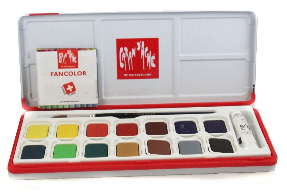 ชุดสีกวอช Caran d'ache Fancolor 15 สี
