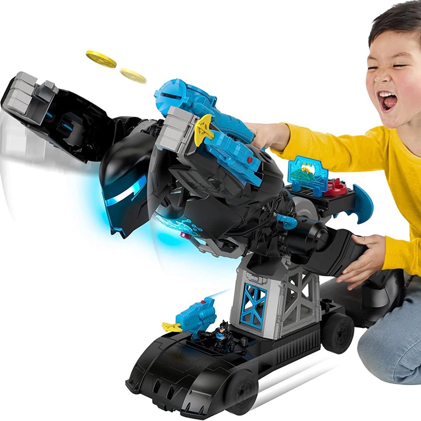 หุ่นยนต์แบทแมน Imaginext DC Super Friends Batman Toy, 2-in-1 Robot & Playset