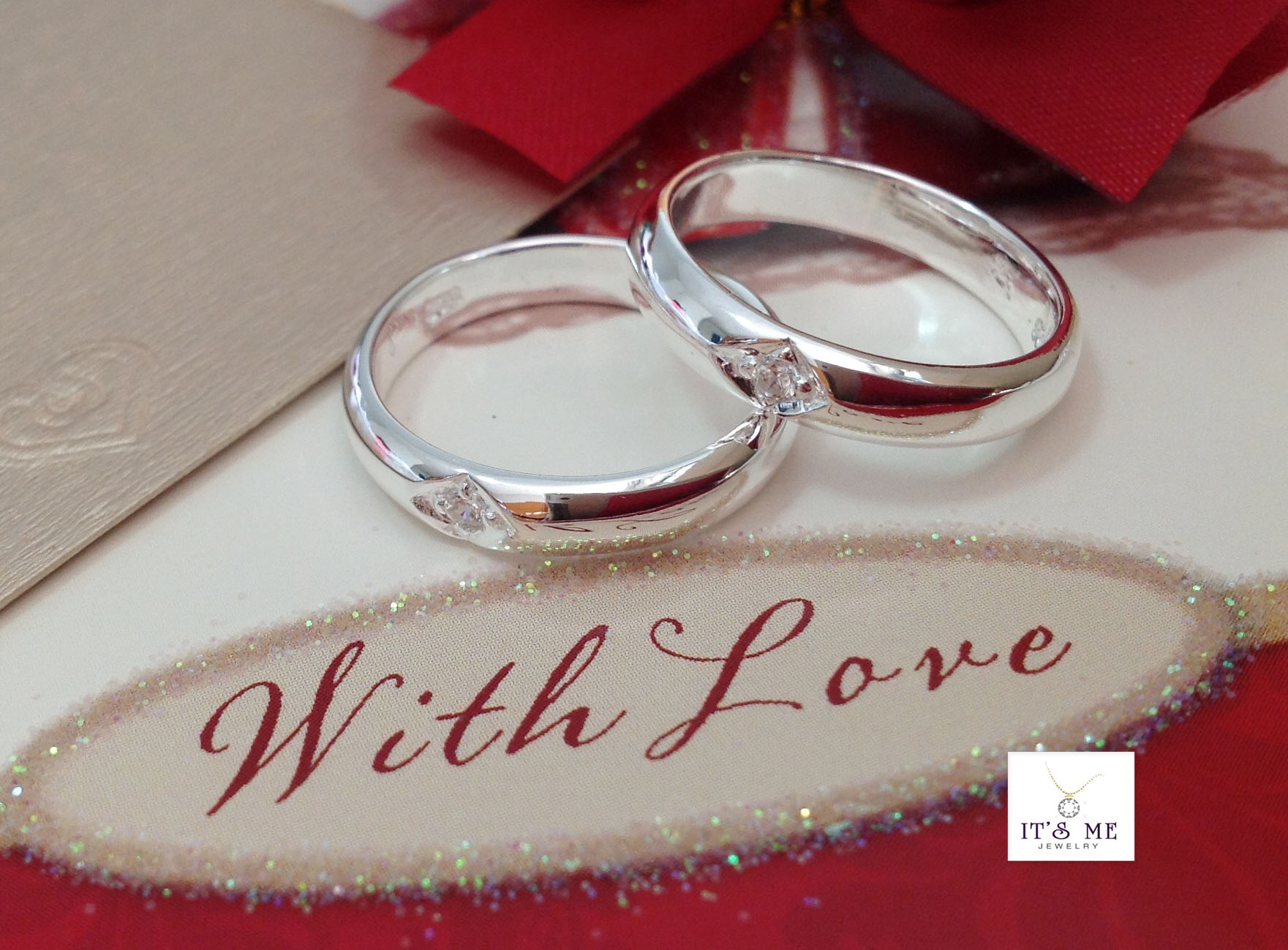 Valentine's Love แหวนเงินแท้ แหวนเงินเกลี้ยงประดับ cz