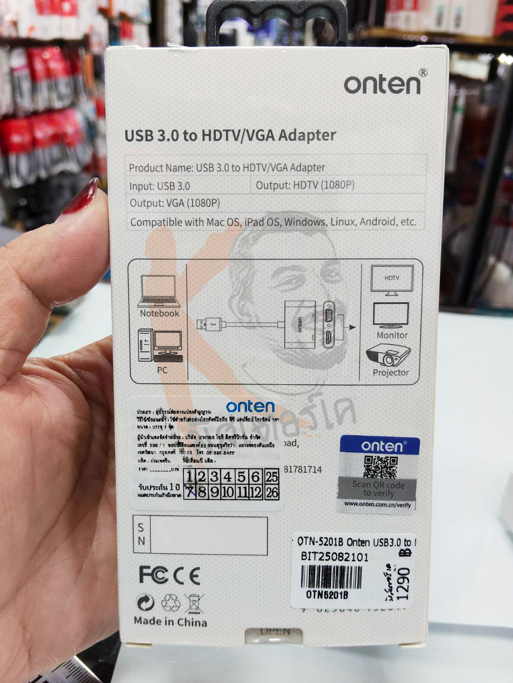 USB3.0 to HDMI+VGA Adapter by Onten