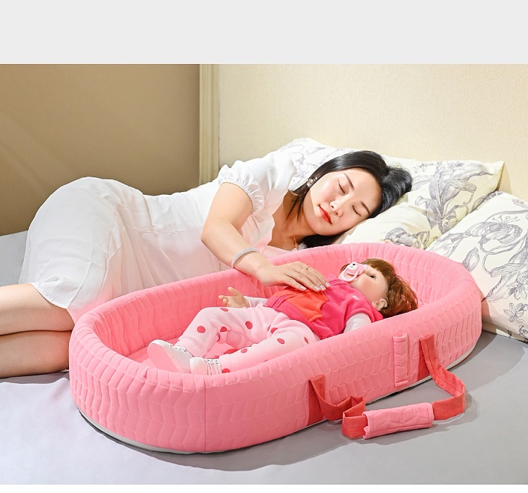 เบาะนอนเด็กพร้อมมุ้ง แบบกระเป๋าพกพา สีชมพู/สีฟ้า