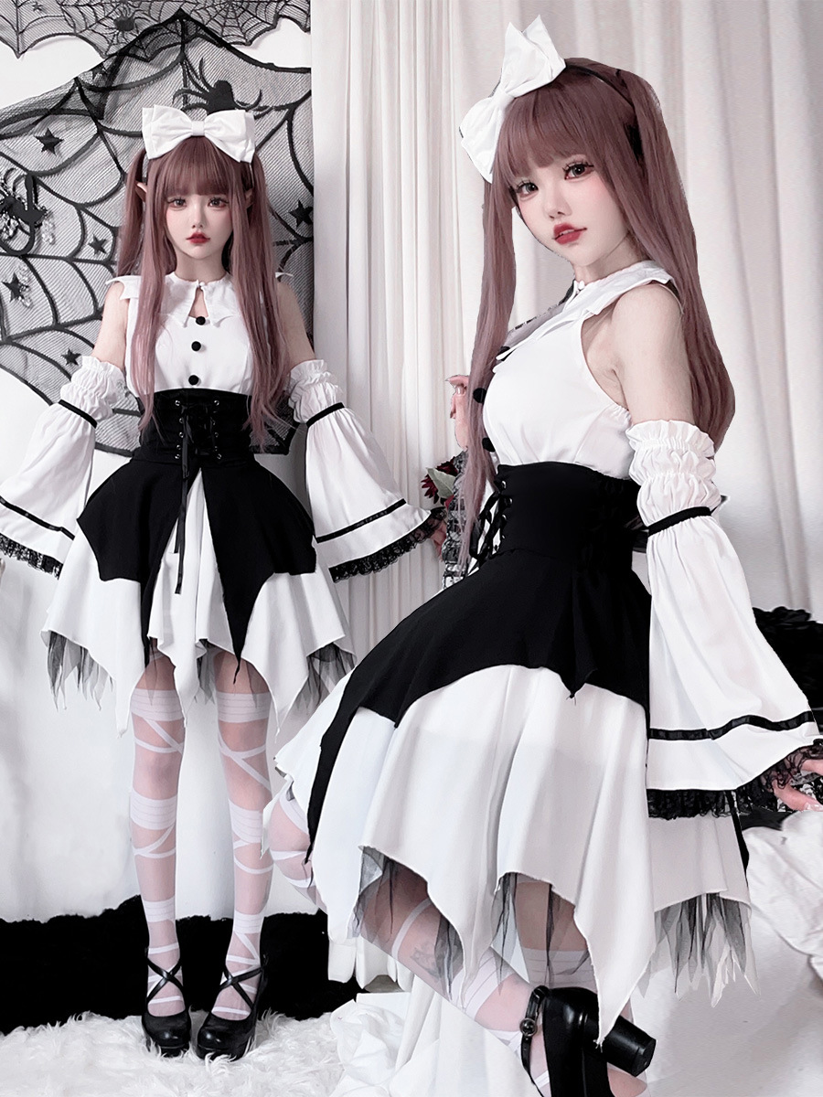 พร้อมส่ง ชุดแม่มด ชุดฮาโลวีน ผู้ใหญ่ ม่วง-ดำ**