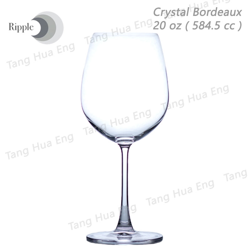 ( 6 ใบ ) แก้วไวน์คริสตัล Ripple Crystal Bordeaux 584.5 ml #RJ002BO20