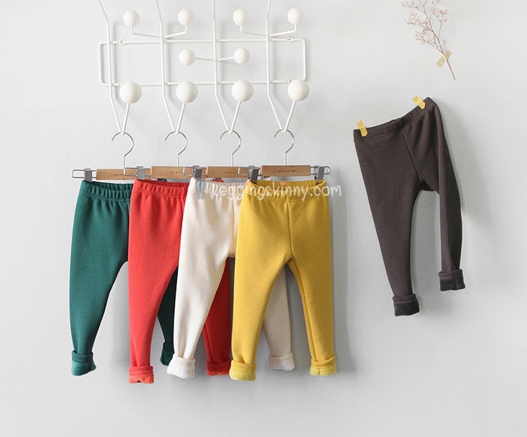 กางเกงผ้าฝ้ายบุขนกันหนาวเด็ก มีหลายสี