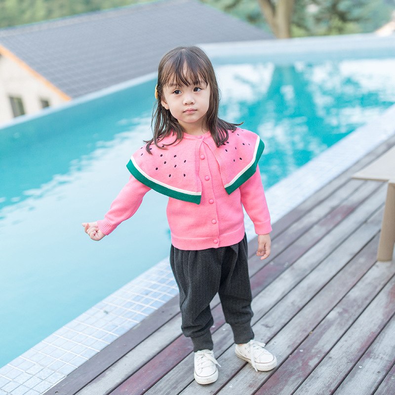เสื้อกันหนาวเด็ก ลายแตงโม คอกลม