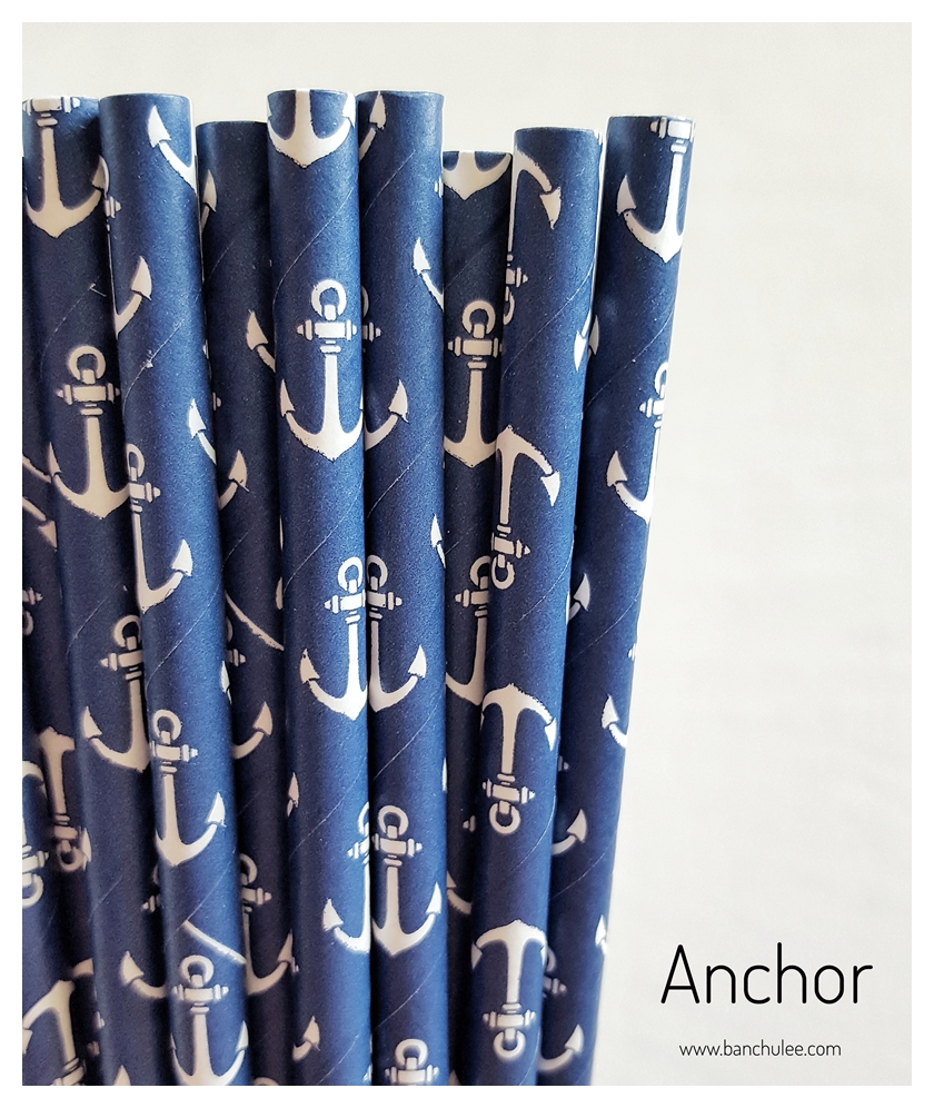 Single Pattern Paper Straws หลอดกระดาษ ใช้สำหรับดื่มน้ำ