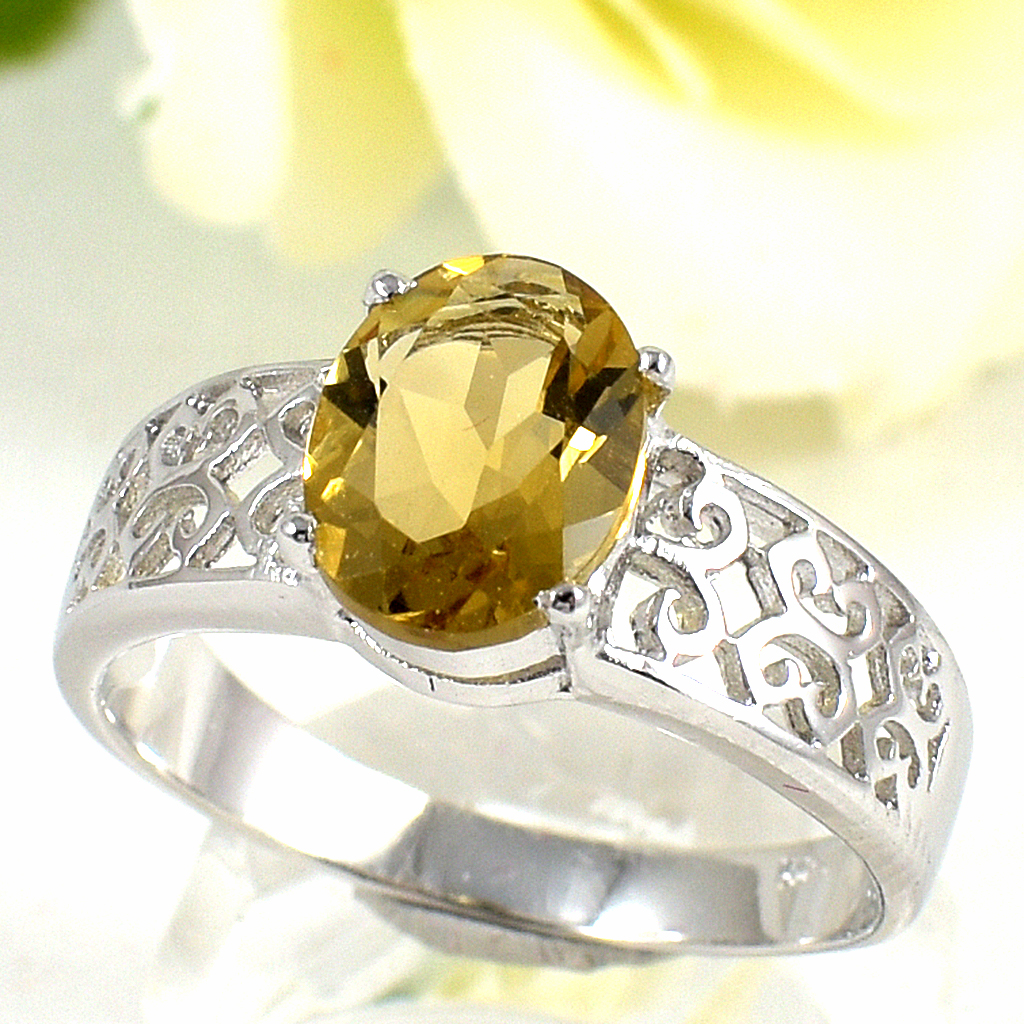 แหวนเงินแท้ราคาถูกชุบทองคำขาว พลอยแท้คอนยัคควอทซ์ 1.85 กะรัต งานประณีตสวยงาม สั่งผลิตค่ะ