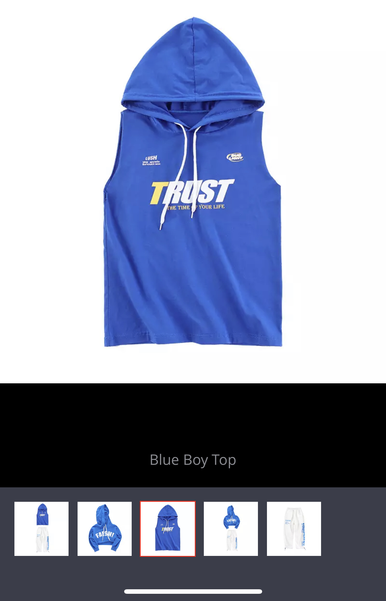 พร้อมส่ง ชุดเต้น ชุดแดนซ์ เสื้อน้ำเงิน กางเกงวอร์มขาว