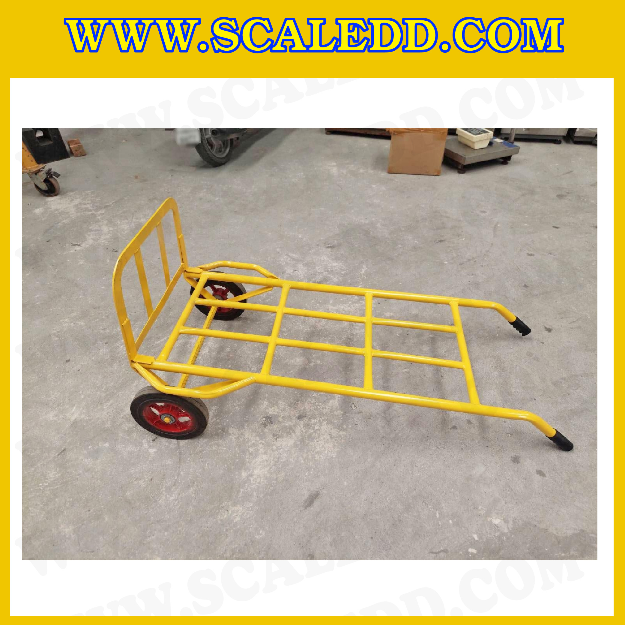 รถเข็นเหล็กสองล้อ แบบตรง รับน้ำหนัก 150 กก. สีเหลือง STX-150 ยี่ห้อ JUMBO รุ่น STX-150