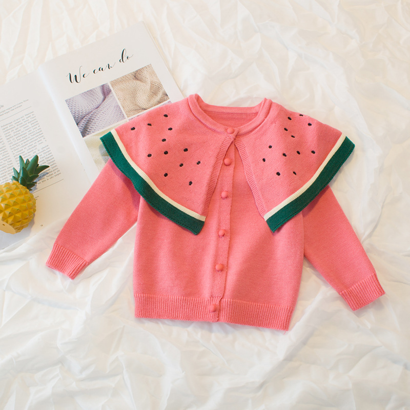 เสื้อกันหนาวเด็ก ลายแตงโม คอกลม