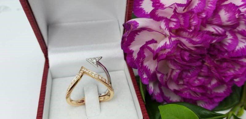 สั่งผลิตเพชรเบลเยี่ยมคัท แหวนแต่งงาน แหวนหมั้น ใส่เที่ยว ออกงาน แหวนwhite gold+pink gold 18K เพชรแท้ 0.46 กะรัต 5.49 กรัม น้ำ 99 ราคาถูกมาก มีใบรับประกันค่ะ