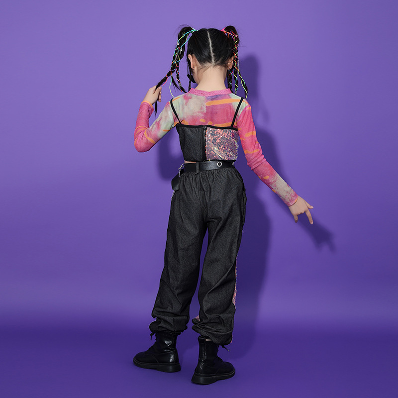 ชุดเต้น ชุดฮิปฮอป เสื้อแขนยาว + กางเกงขายาว สไตล์แบลคพิ้ง