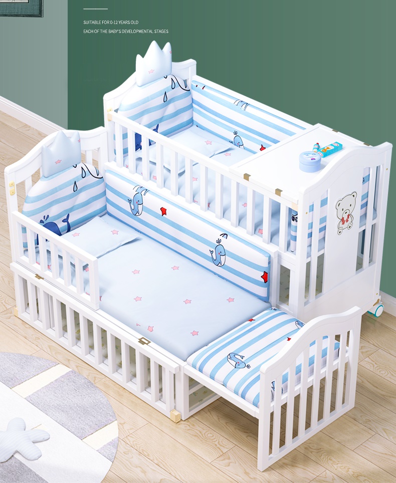 เตียงนอนไม้สำหรับเด็ก White Premium Crown TP21061 (WD17)