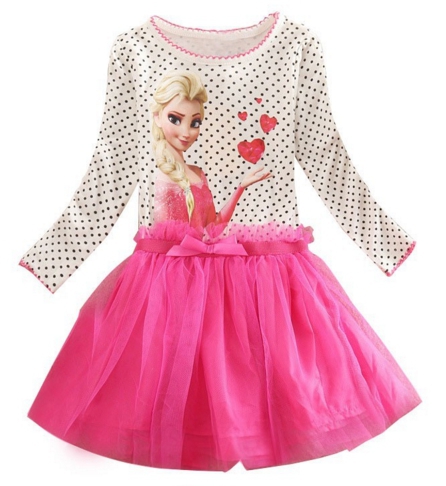 ชุดเจ้าหญิง Frozen สีชมพู สายหวาน