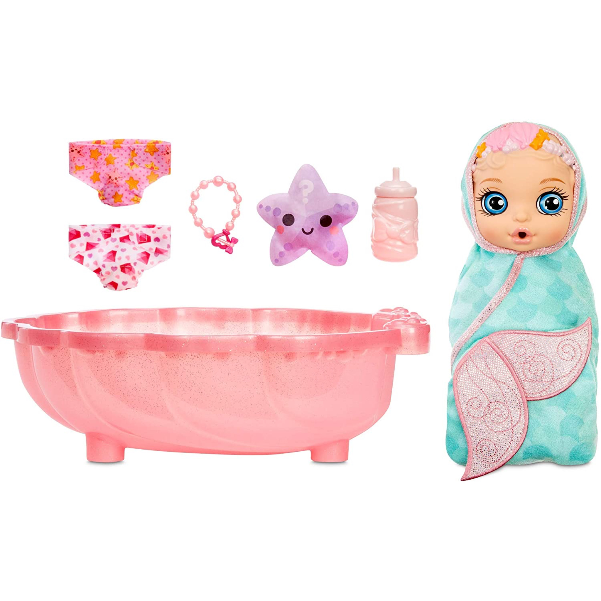 ตุ๊กตา Baby Born Surprise Mermaid Surprise – Teal Towel with 20+ Surprises, Multicolored