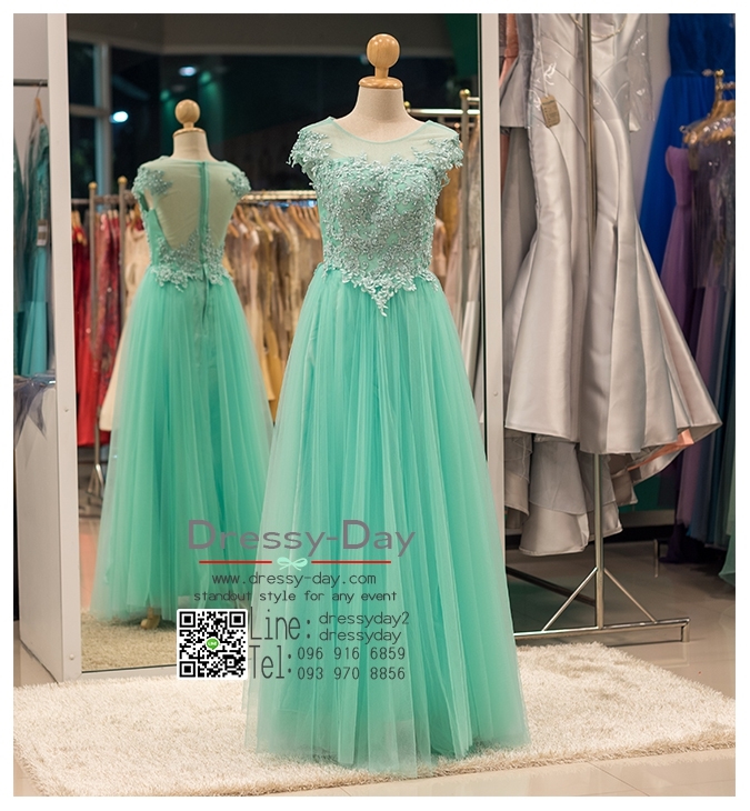 รหัส ชุดราตรียาว :PF018 ชุดแซก ชุดราตรี after party สีเขียวมิ้น แขนกุด ประดับมุก ลูกไม้ สวยเก๋เหมาะใส่อองานแต่งงาน งานกลาวัน งานกลางคืน งานเลี้ยง งานหมั้น