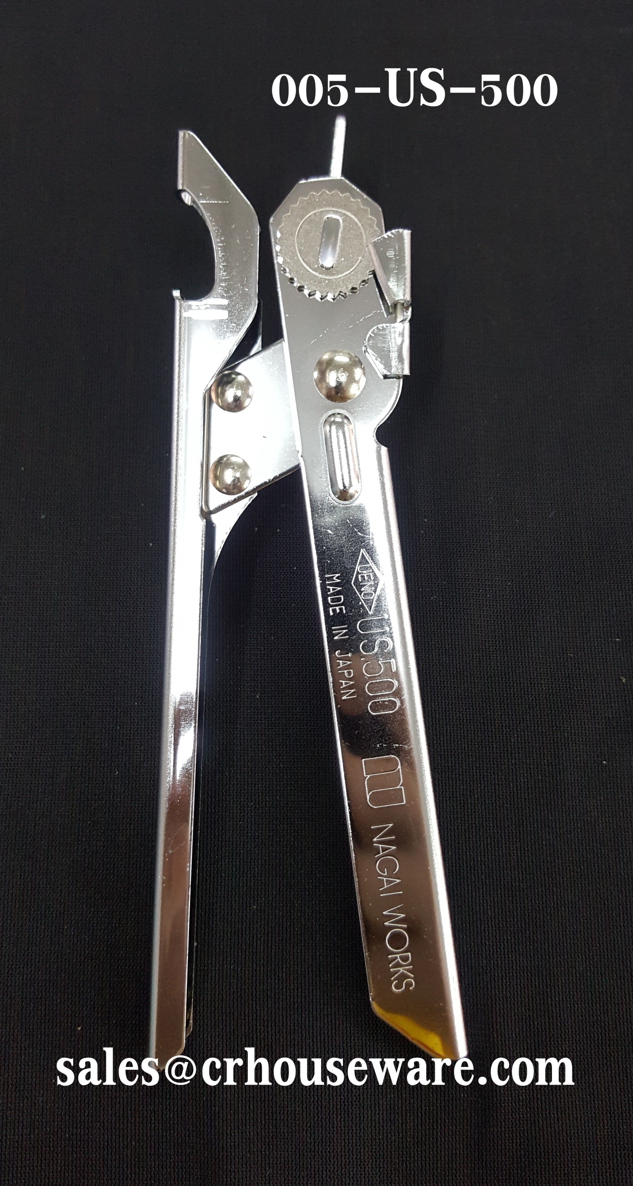 ที่เปิดกระป๋องแบบหมุน สเตนเลส-อย่างดี นำเข้าญี่ปุ่น 005-us500 Open cans of rotation very nice imports Japanese