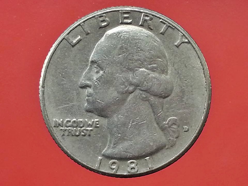 เหรียญ เงินตรา ประเทศ สหรัฐอเมริกา Quarter (Washington) 1981