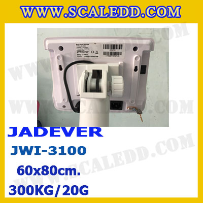 เครื่องชั่งดิจิตอลตั้งพื้น 300kg ยี่ห้อ JADEVER รุ่น JWI-3100 II ขนาดแท่น 60x80cm. เครื่องชั่งน้ำหนัก300กิโล เครื่องชั่งดิจิตอลชั่งน้ำหนัก300kg ตาชั่ง300kg ตาชั่งดิจิตอล300kg เครื่องชั่งดิจิตอล300kg พิกัดน้ำหนัก 300kg ค่าละเอียด 20g