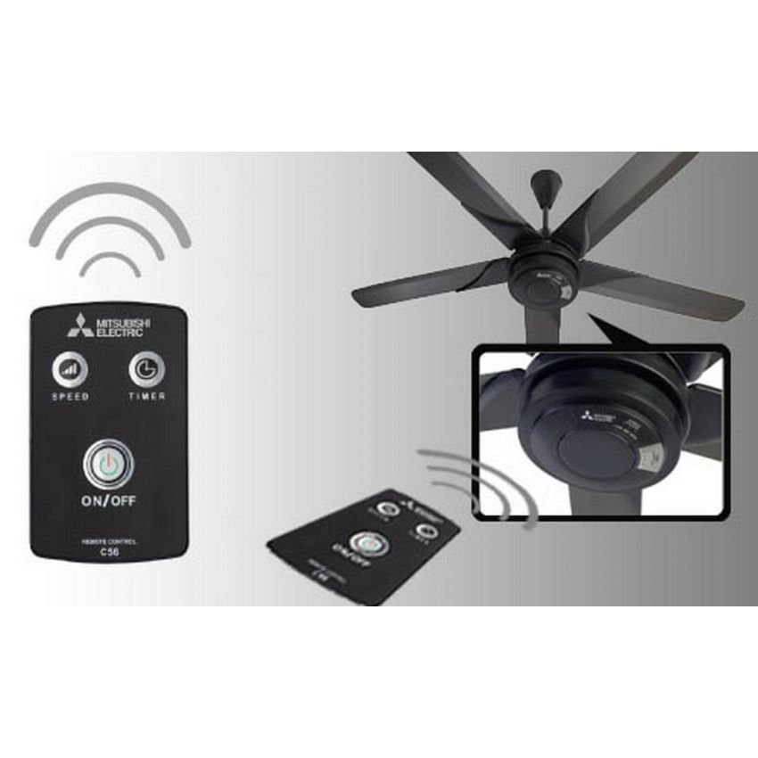 Mitsubishi พัดลมเพดาน 56 นิ้ว รีโมท รุ่น C56-RQ5-BLACK - สีดำ