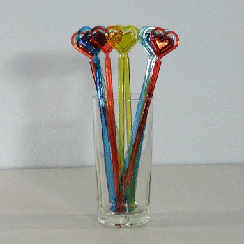 ไม้คนเหล้าสีใส รูปหัวใจ