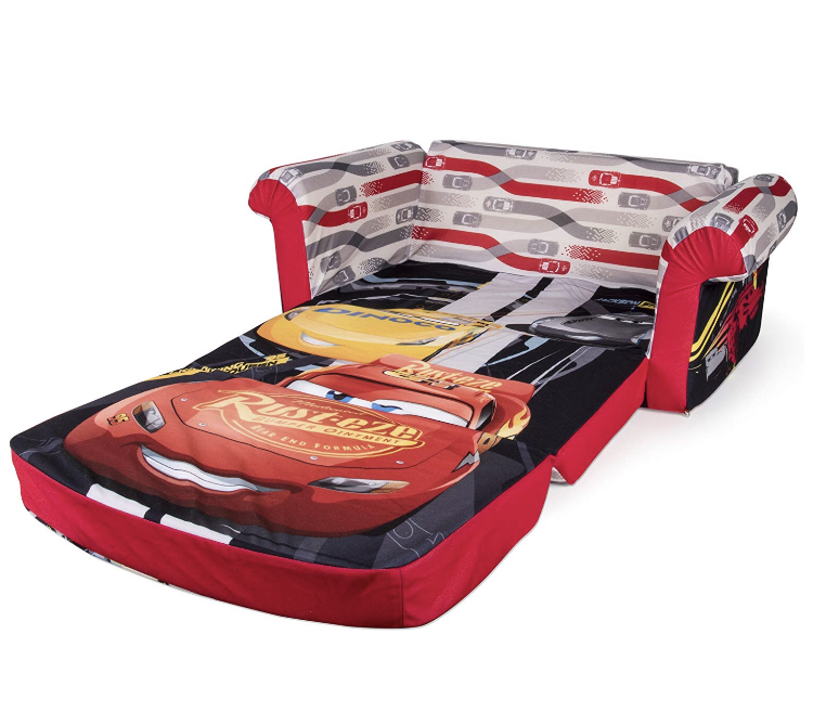 Marshmallow Furniture, Children's 2 in 1 Flip Open Foam Sofa, Disney Pixar Cars