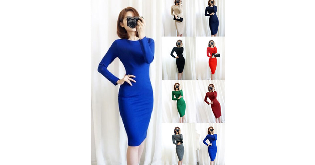 สินค้าพรีออเดอร์ ชุดเดรสแฟชั่นสไตล์เรียบหรู 8 สี 5ไซส รหัส PO-Dress-006
